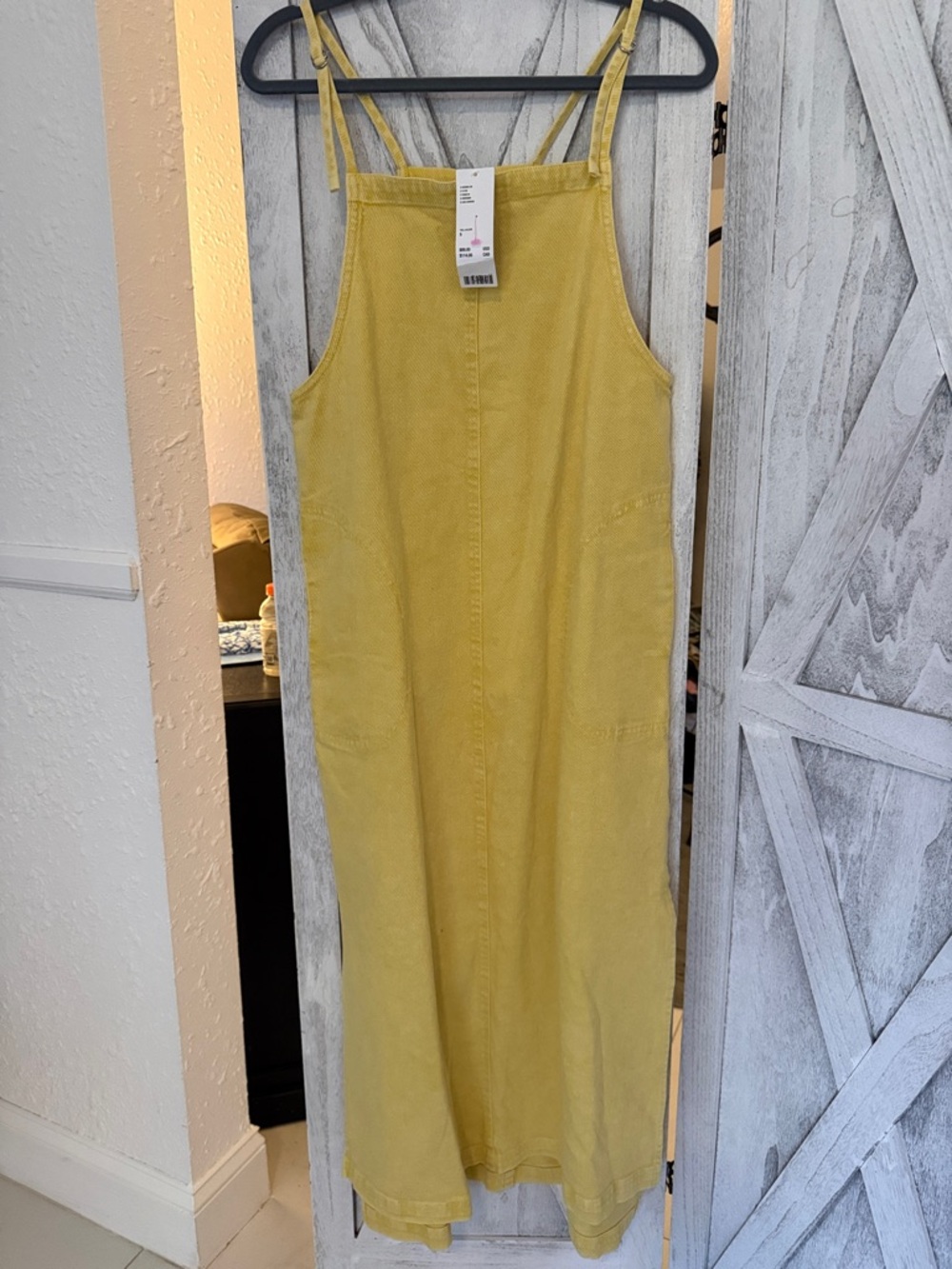 Urban Outfitters Corduroy Pinafore Maxi Dress in Beautiful yellow denim! 114 ret